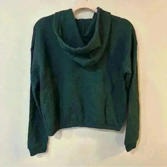 NWT American Eagle Dark Forrest Green Pullover Oversized Hoodie Size X-Small - Picture 2 of 4